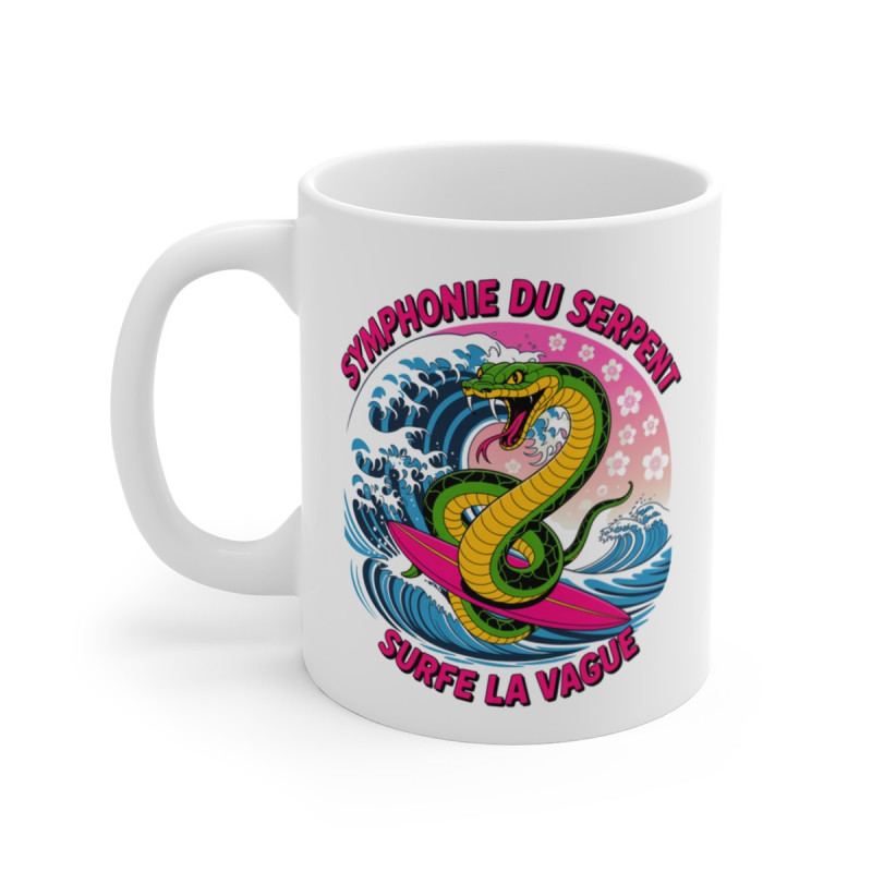 Tasse Serpent 325ml – Mug Surf Symphonie du Serpent – Cadeau Original Humour Océan Céramique