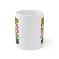 Mug Ducky 325ml – Canard Rose mignon avec Marguerites et Cœurs – Tasse en Céramique Cadeau Original