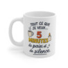 Mug Relaxation Paix – Tasse Céramique 325ml Citation Humour Détente – Cadeau Cocooning Café