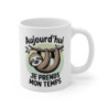 Mug Humour Paresseux – Tasse Céramique 325ml Sloth « Je prends mon temps » – Cadeau Détente Relax