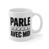 Mug Humour Geek – Tasse Céramique 325ml Clavier AZERTY « Parle avec moi » – Cadeau Bureau Programmation