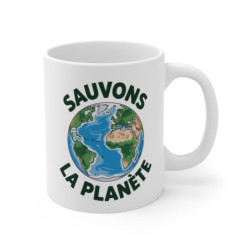 Mug Sauvons la Planète – Tasse Céramique 325ml Écologie Terre – Cadeau Écoresponsable