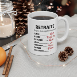 Mug Humour Retraite – Tasse Céramique 325ml « Faire tout ce que je veux » – Cadeau Départ Retraite