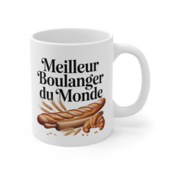 Tasse Meilleur Boulanger du Monde 325ml – Mug Céramique Pain et Croissant – Cadeau Original