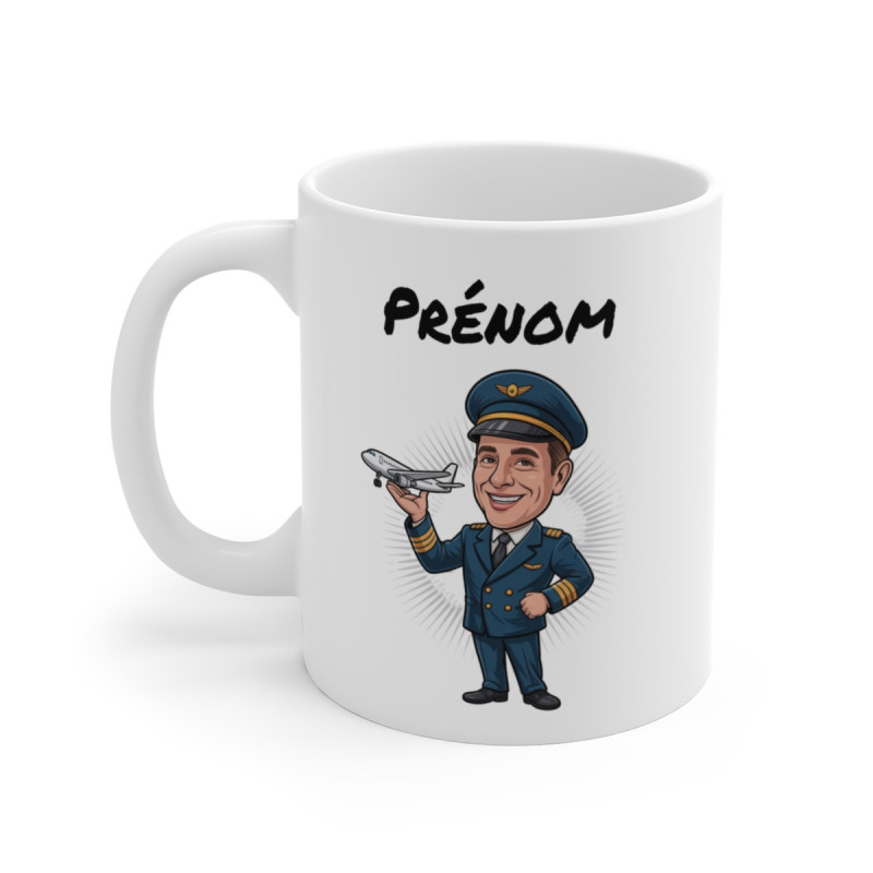 Tasse Personnalisable Pilote 325ml – Mug Céramique Avion