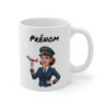 Tasse Personnalisable Pilote Femme 325ml – Mug Céramique Aviatrice Cartoon avec Prénom – Cadeau Original Aviation