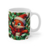 Tasse Noël 325ml – Mug Céramique Renard Cartoon avec Bonnet et Écharpe – Cadeau Original Fêtes Hiver