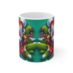 Tasse Noël 325ml – Mug Céramique Renard Cartoon Bonnet et Écharpe – Cadeau Original Hiver et Fêtes