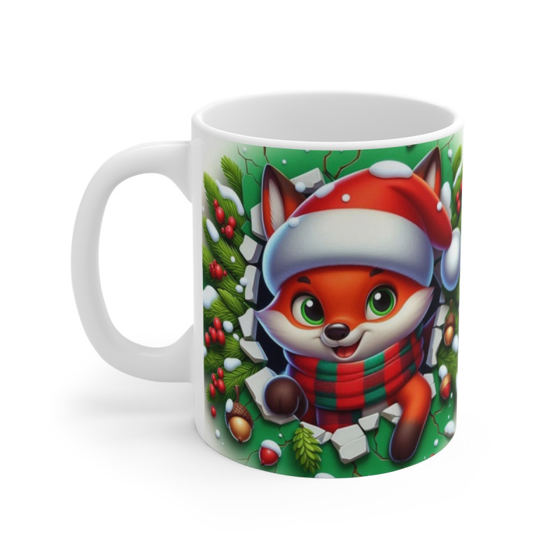 Tasse Noël 325ml – Mug Céramique Renard Cartoon
