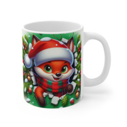 Tasse Noël 325ml – Mug Céramique Renard Cartoon Bonnet et Écharpe – Cadeau Original Hiver Chocolat Chaud