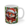 Tasse Noël 325ml – Mug Céramique Renard Cartoon avec Bonnet et Écharpe – Cadeau Original Hiver Fêtes