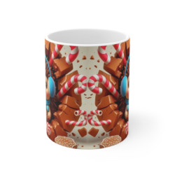 Tasse Noël 325ml – Mug Céramique Hérisson Mignon avec Biscuit et Bonbons – Cadeau Hiver Gourmand
