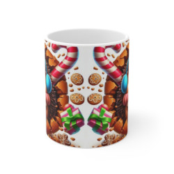 Tasse Noël 325ml – Mug Hérisson Mignon avec Biscuit Pain d’Épices et Bonbons – Cadeau Gourmand Hiver