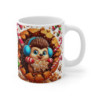 Tasse Noël 325ml – Mug Hérisson Mignon avec Biscuit Pain d’Épices et Bonbons – Cadeau Gourmand Hiver