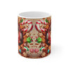Mug Noël 325ml – Hérisson Mignon avec Écharpe Rouge et Friandises – Tasse Céramique Cadeau Hiver