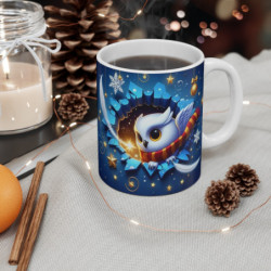 Tasse Hibou Magique Hiver Noël – Mug Céramique 325ml – Cadeau Fantaisie Enchanté