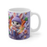Tasse Lapin Mignon Pâques – Mug Céramique 325ml – Cadeau Kawaii Fleurs et Carottes Anniversaire