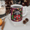 Tasse Raton Laveur Hiver – Mug Céramique 325ml – Cadeau Noël Animaux Chaud Cocooning