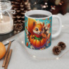 Tasse Écureuil Automne – Mug Citrouille & Feuilles Orange – Céramique 325ml – Cadeau Halloween et Hiver