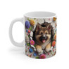 Tasse Céramique Chiot Berger et Fleurs – Mug Chien Mignon Papillons