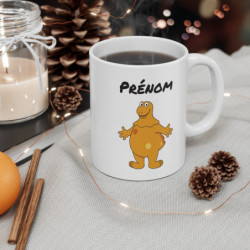 Mug Casimir Personnalisable avec Prénom – Tasse Céramique 325ml Personnage Orange – Cadeau Unique Nostalgie Télé