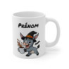 Tasse Personnalisable Âne Sorcier Café – Mug Prénom Céramique 325ml – Cadeau Drôle Halloween Animal