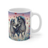 Mug céramique 325 ml – Zèbres Amoureux Cœurs Romantiques – Tasse Animaux Sauvages Amour Jungle Bohème