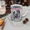 Mug céramique 325 ml – Zèbres Amoureux Cœurs Romantiques – Tasse Animaux Sauvages Amour Jungle Bohème