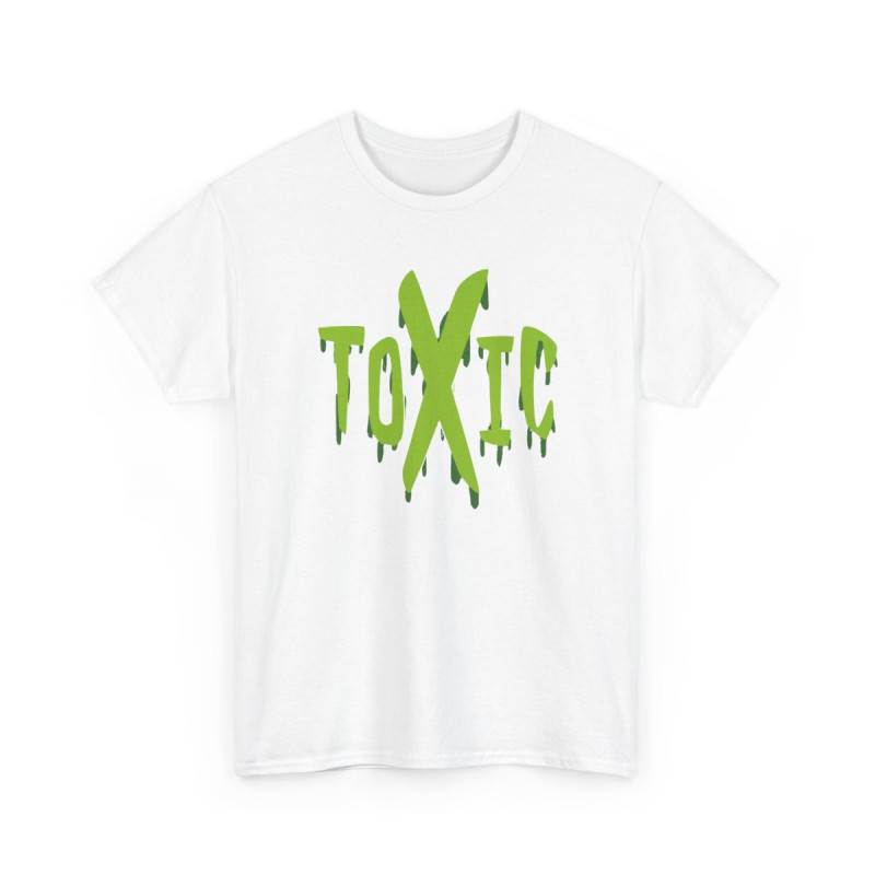 Tee Shirt “TOXIC” Vert Fluo – T-shirt Graphique Unisexe S-3XL – Style Grunge Streetwear Noir Blanc Gris