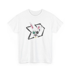 Tee Shirt Lapin Fou Cartoon – T-shirt Graphique Unisexe S-3XL – Design Alternatif Punk Noir Blanc Gris