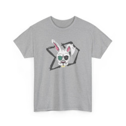 Tee Shirt Lapin Fou Cartoon – T-shirt Graphique Unisexe S-3XL – Design Alternatif Punk Noir Blanc Gris