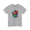 Tee Shirt Couronne Graffiti Multicolore – T-shirt Art Streetwear Unisexe – Blanc ou Gris S-3XL