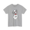 Tee Shirt Doigt Coupé Cartoon “F*CK!” – T-shirt Graphique Unisexe Humoristique – Blanc Gris S-3XL