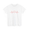 Tee Shirt Battement de Cœur Rouge – T-shirt Unisexe Électrocardiogramme Amour – Noir Blanc Gris S-3XL