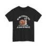 Tee Shirt Retraite Femme Drôle – Ne Me Stresse Pas Je Suis Retraitée – Escargot Humour – Noir 100 % Coton