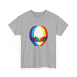 Tee Shirt Tête Alien Colorée – T-shirt Psychédélique Abstrait Unisexe – Noir Blanc Gris S-3XL