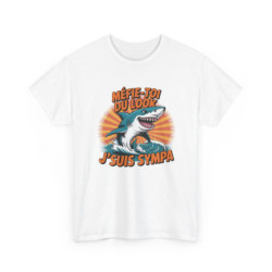 T-shirt Requin Humour – Méfie-Toi Du Look J’suis Sympa – Tee Shirt Unisexe – Blanc Gris Noir
